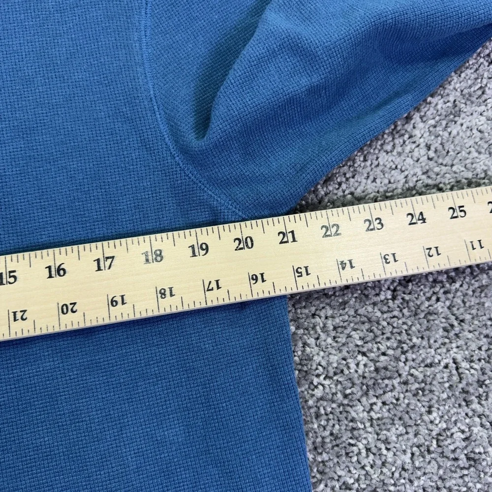 Banana Republic Shirt Mens Large Blue Thermal Waffle Knit Long Sleeve Crew Neck